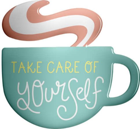 Tasse mit Aufschrift "Take care of yourself" - Quintessenz der Buchrezension und Gedanken zur Achtsamkeit von Katrin Walter - simply walter
