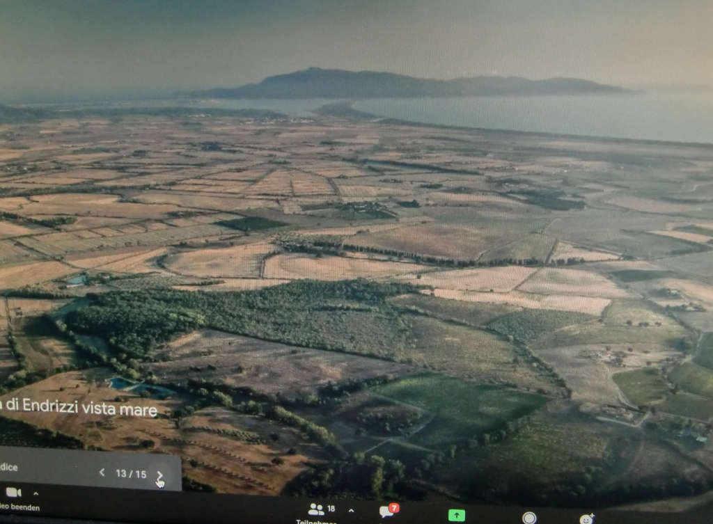 Blick zum Meer aus der Luft von Podere Maremmello in 58015 Fonteblanda (Orbetello GR) Italien