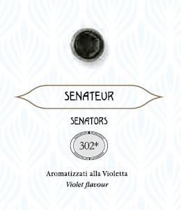Der Senateur, Kult-Lakritz-Gummi mit Veilchen-Geschmack. Sreecshot aus dem Katalog des Unternehmens.