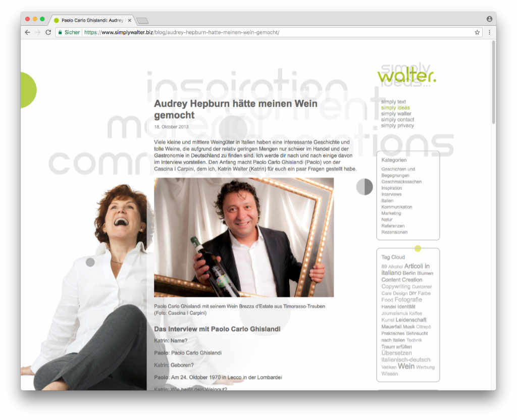 Screenshot eines Blogartikels auf simplywalter.biz/blog. Auch nach dem Relaunch bleiben alle Artikel bestehen.